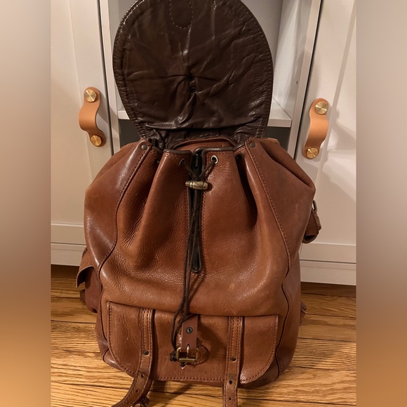 Genuine Leather Saddle Brown Backpack Full Grain Classic Field Style - Picture 8 of 14